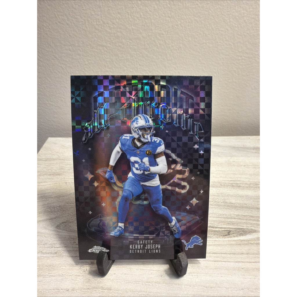2025 Topps Chrome Football Kerby Joseph ACT-23 All Chrome Team Detroit X-Fractor