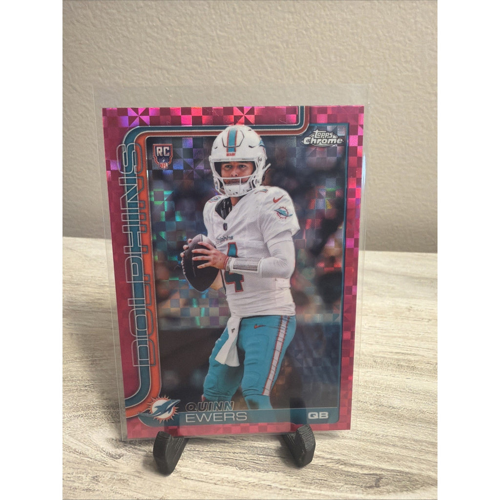 2025 Topps Chrome Quinn Ewers Hot Pink Xfractor! Dophins