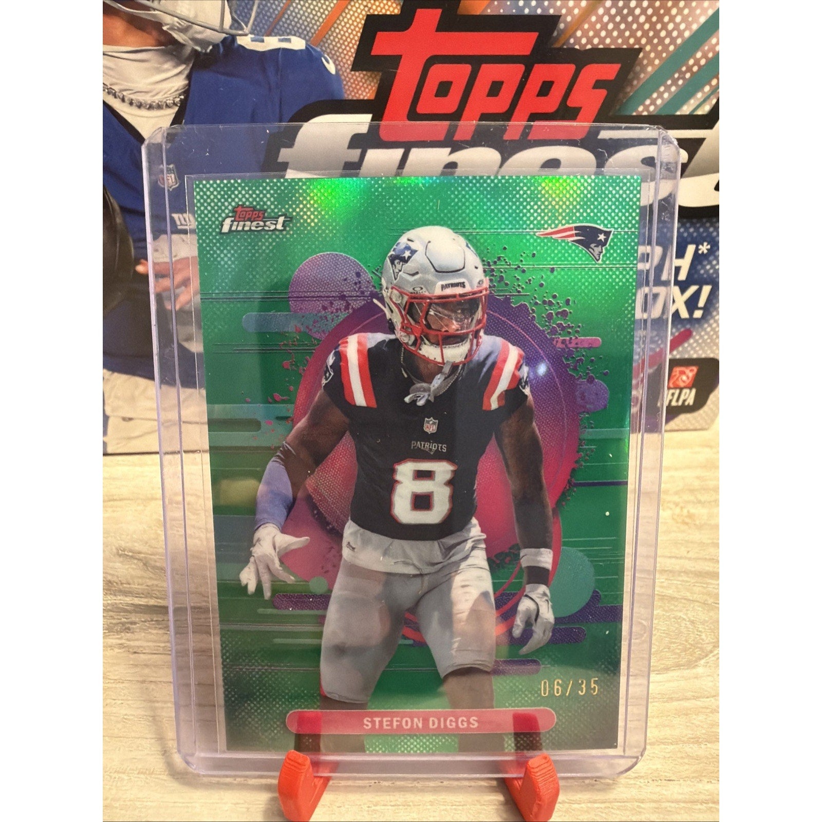 Stefon Diggs 2025 Topps Finest Uncommon Green Refractor Patriots /35