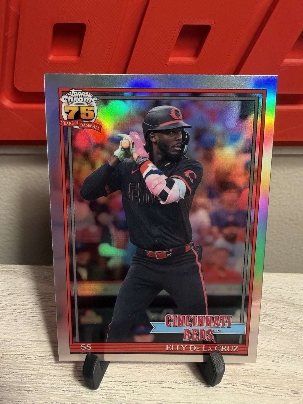 Elly De La Cruz 2026 Topps Chrome 1991 Variation Refractor SP #91CB-7 Reds0