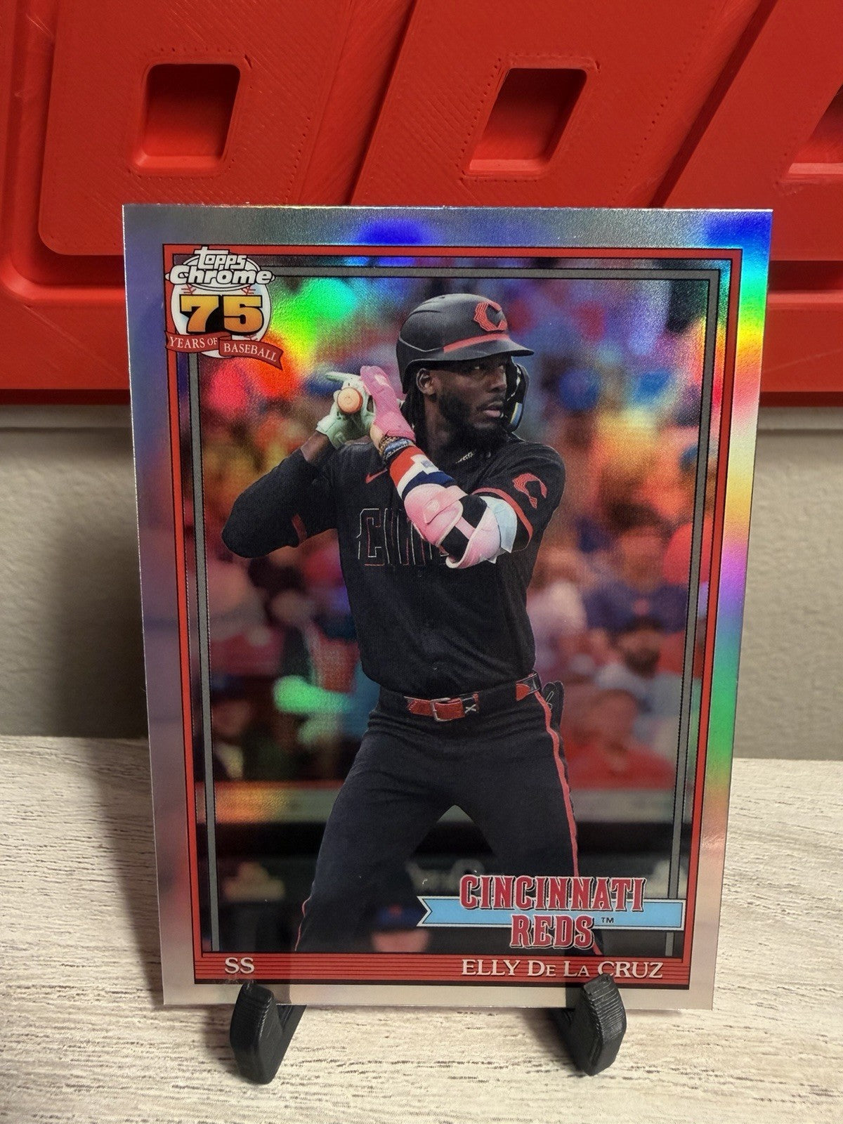 Elly De La Cruz 2026 Topps Chrome 1991 Variation Refractor SP #91CB-7 Reds0