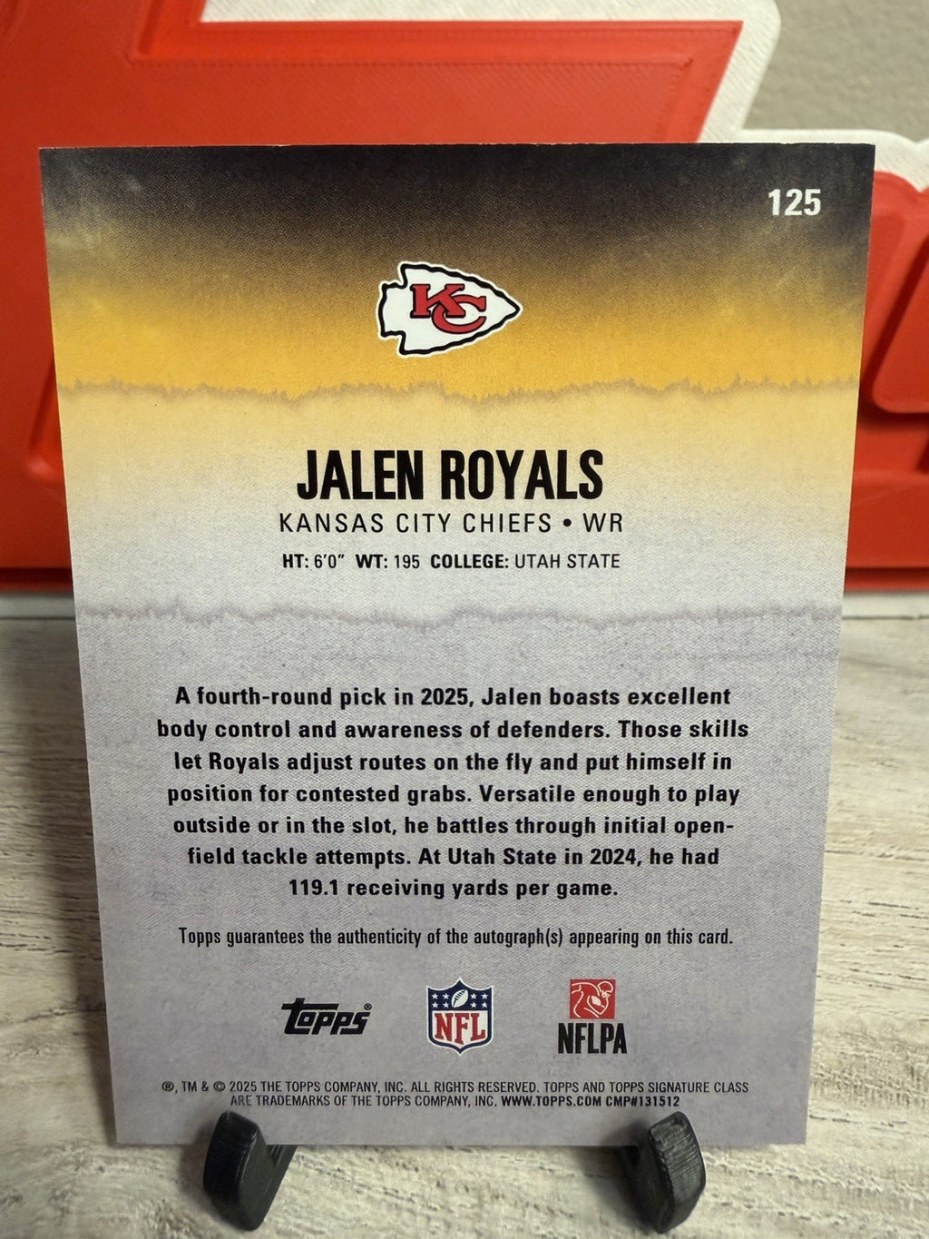 Topps Signature Class 2025 Jalen Royals Kansas City Chiefs Football RC Auto #1251