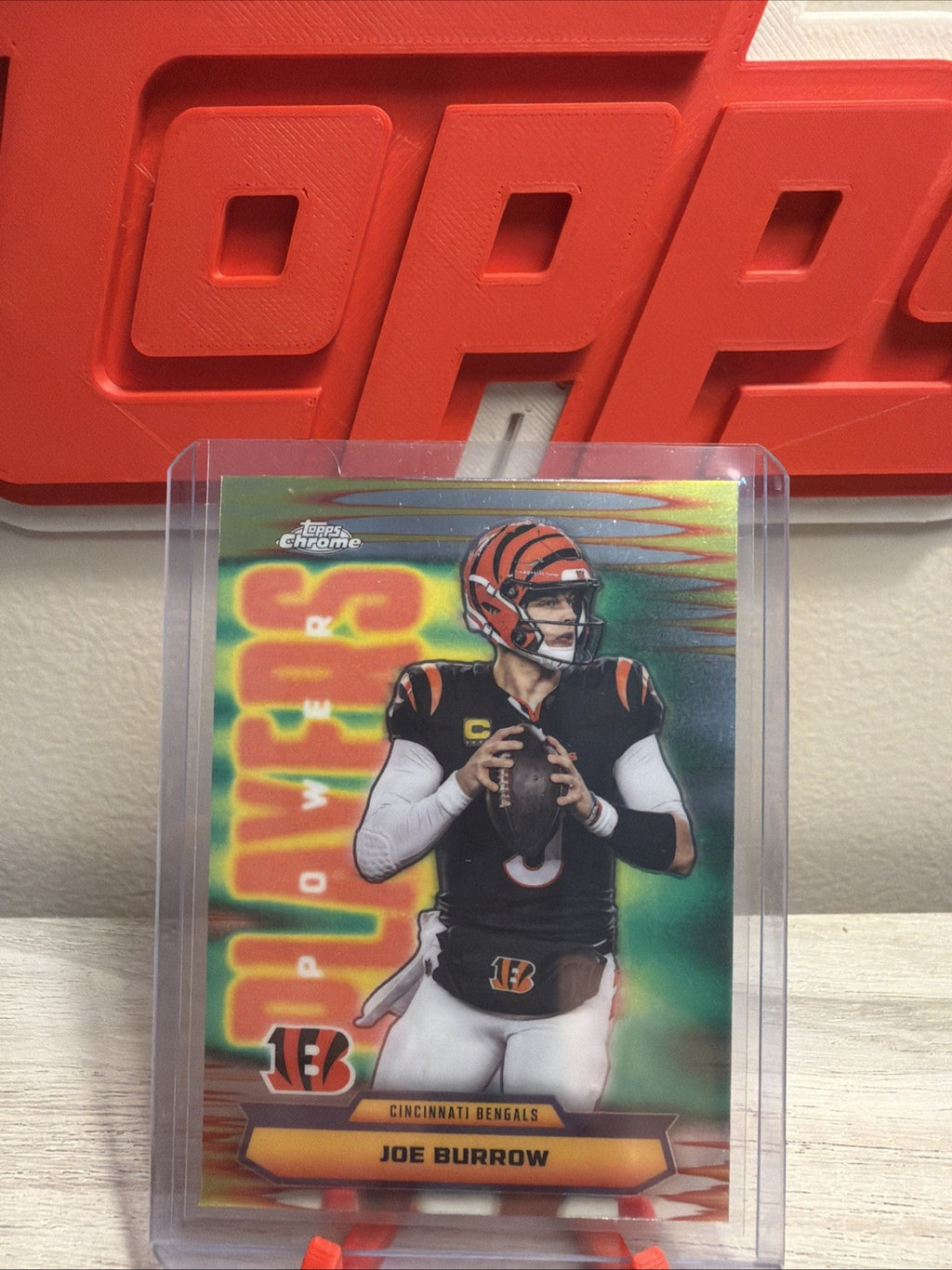 Topps 2025 Chrome Power Players Joe Burrow Refractor Cincinnati Bengals0