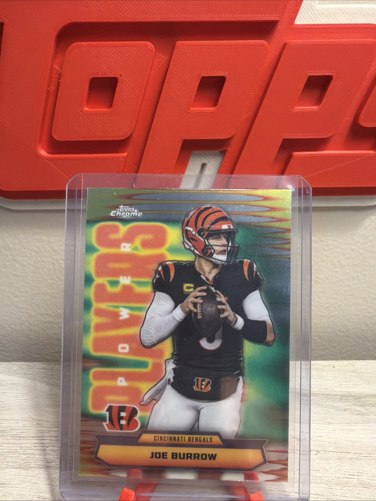 Topps 2025 Chrome Power Players Joe Burrow Refractor Cincinnati Bengals0