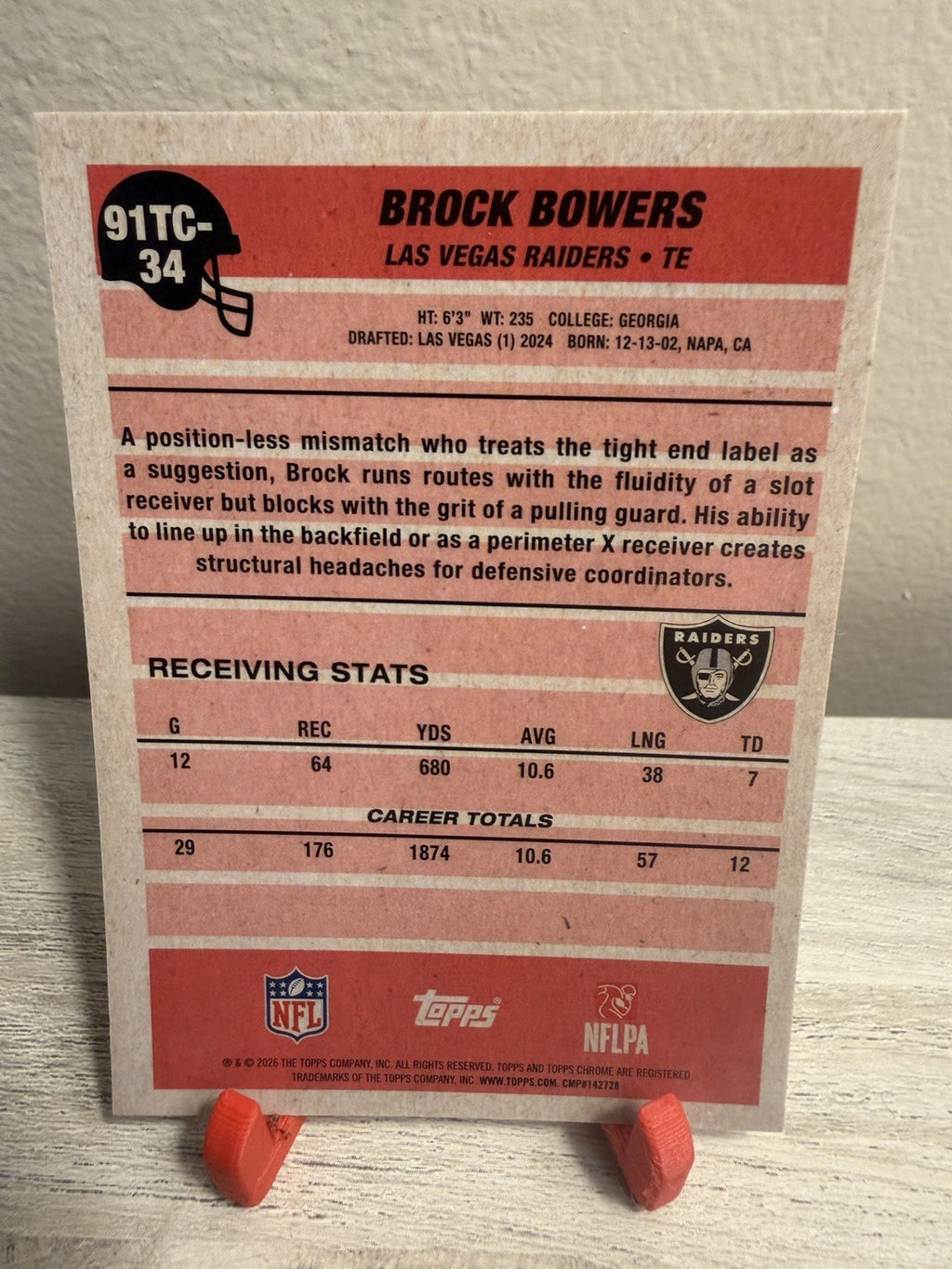 BROCK BOWERS 2026 Topps Football 1991 Chrome Mojo Raiders #91TC-341
