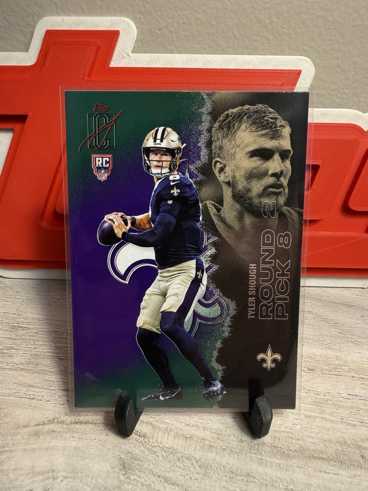 2025 Topps Signature Class Tyler Shough Green & Purple (RC) New Orleans Saints0