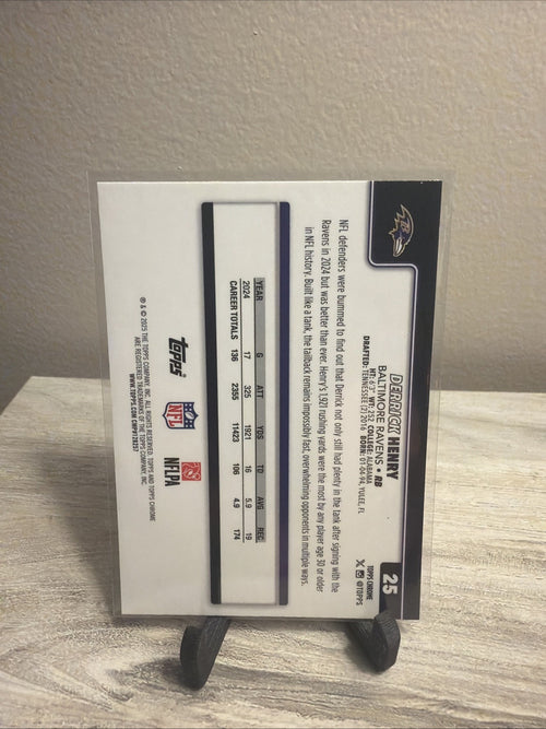 2025 Derrick Henry Hot Pink X-Fractor Topps Chrome Baltimore Ravens #251