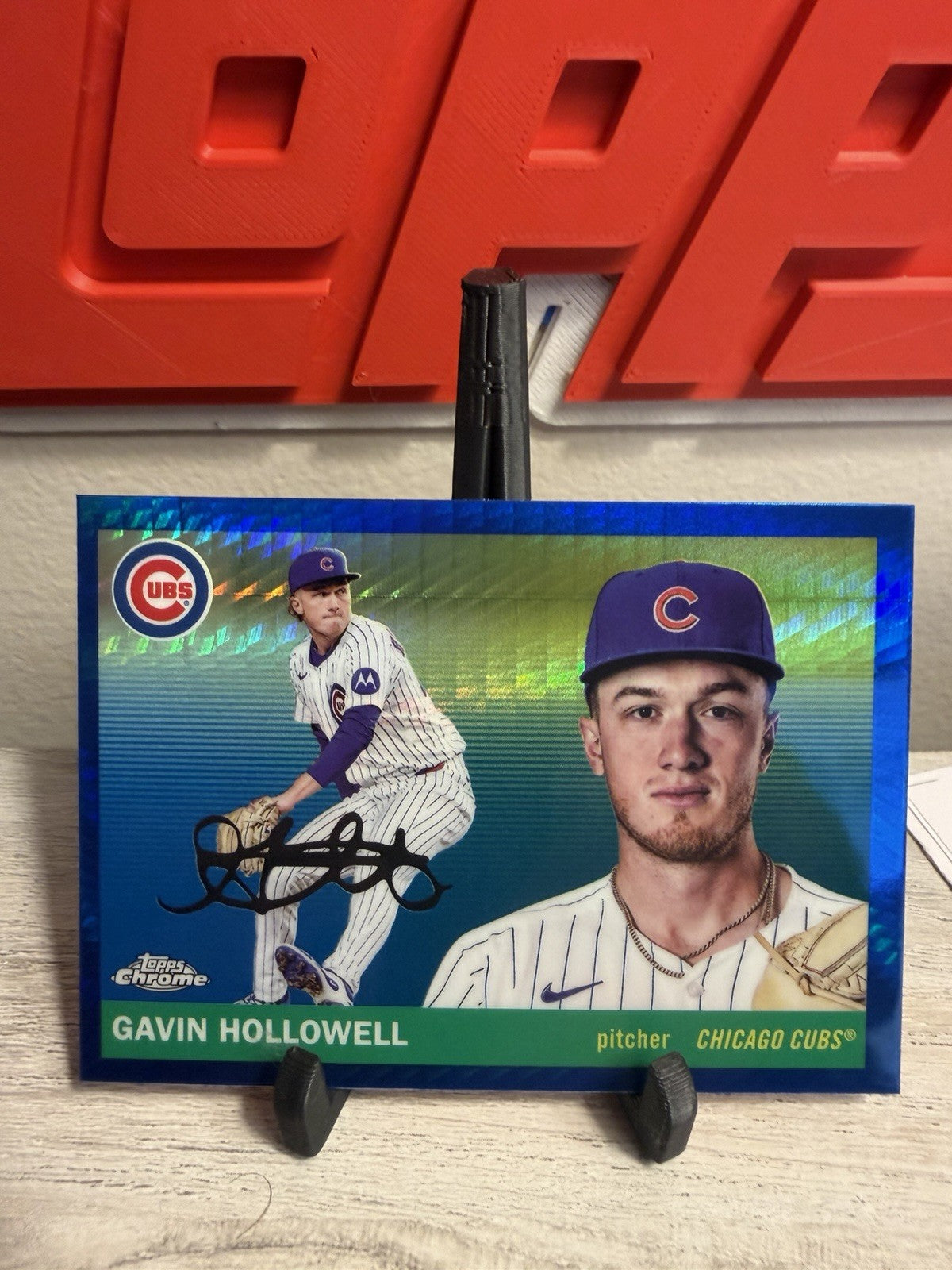 2025 Topps Chrome Platinum #390 Gavin Hollowell Blue Prism Refractor Cubs0