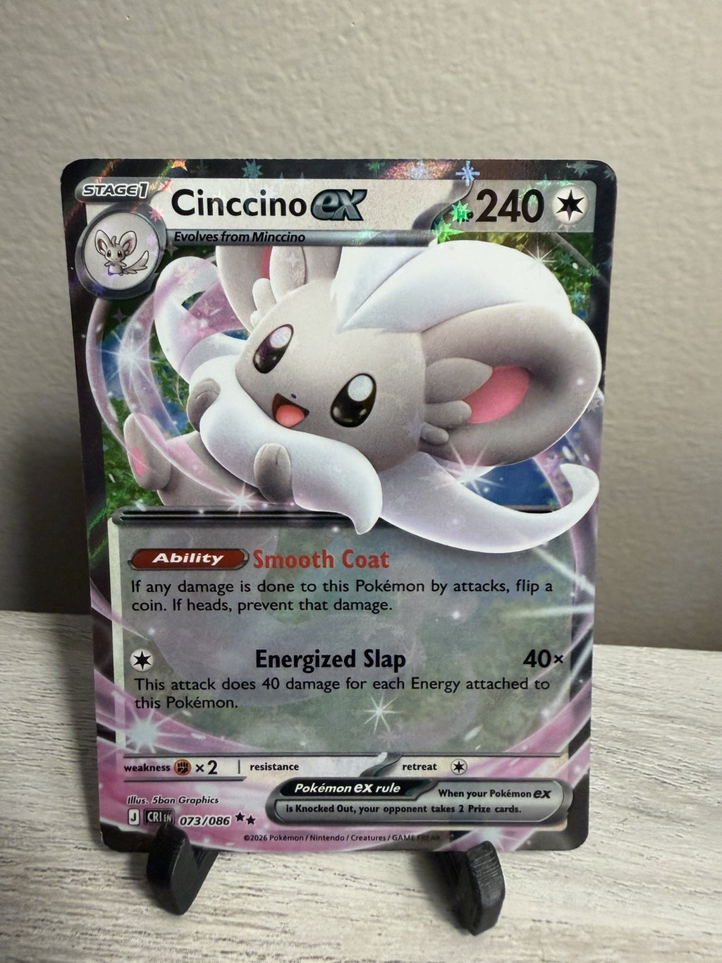 Pokémon TCG Cinccino ex 073/086 Me04: Chaos Rising Holo MINT/Near Mint0