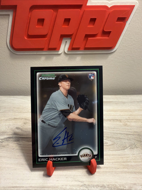 2010 BOWMAN CHROME AUTOGRAPH REFRACTOR ERIC HACKER GIANTS # 2160
