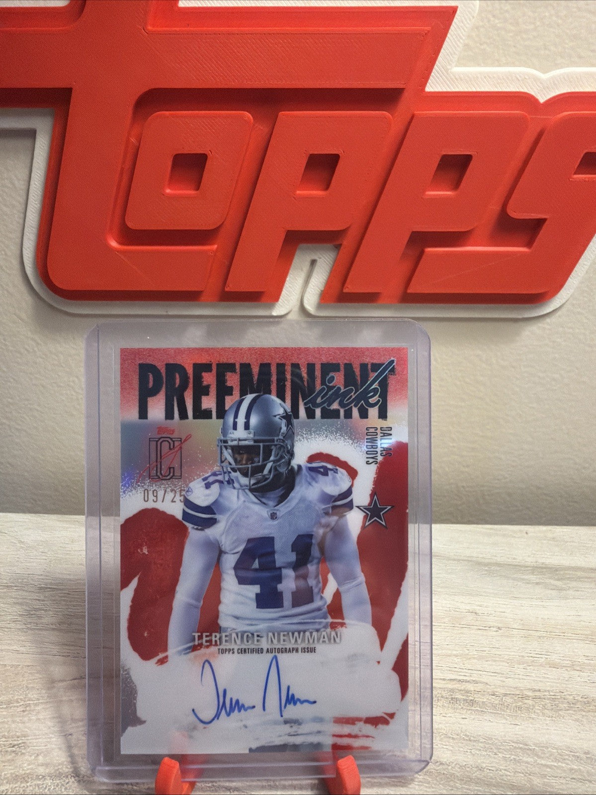 Topps 2025 Terence Newman Cowboys Signature Preeminent Ink On Card Auto /250