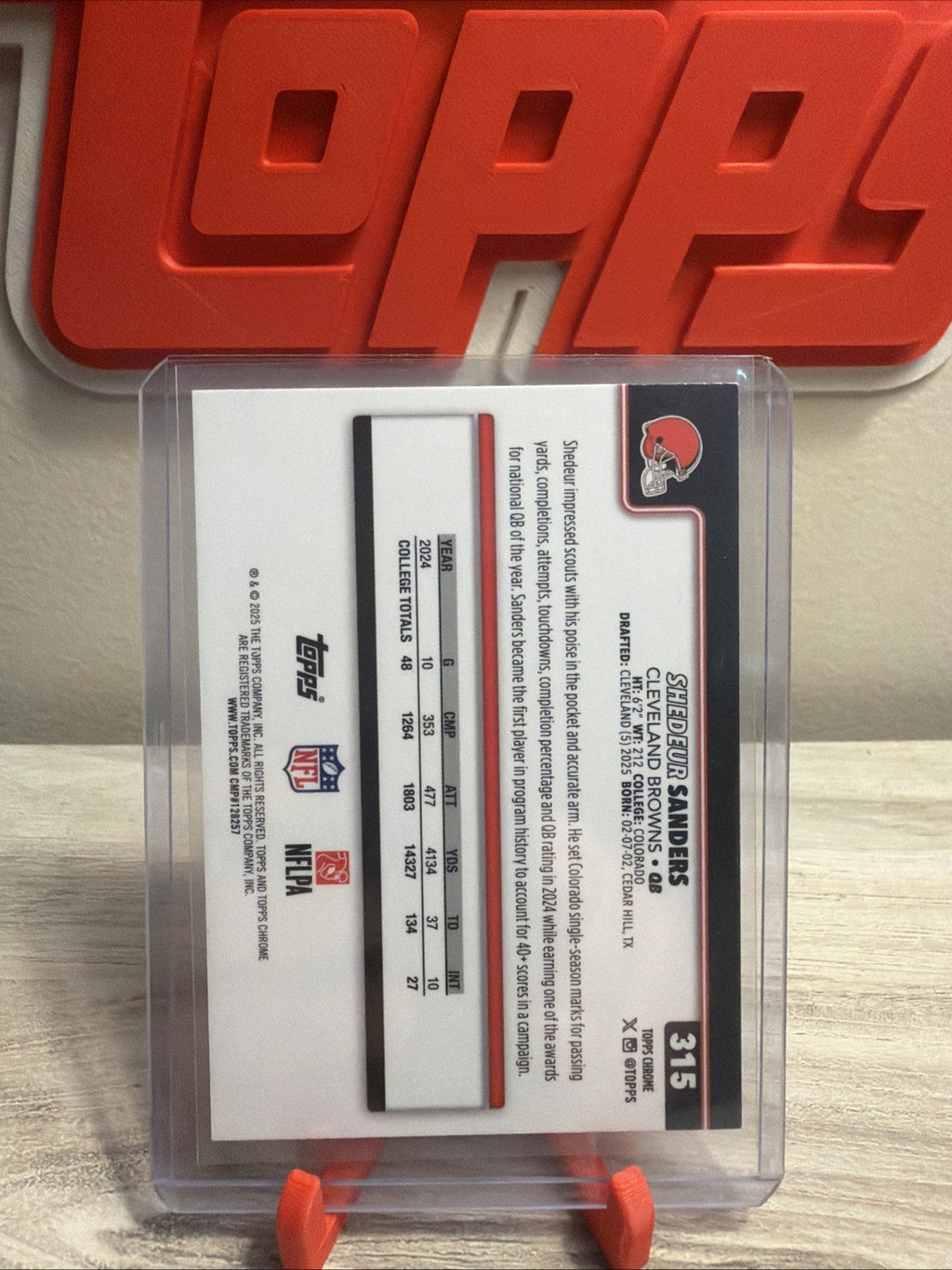 2025 Topps Chrome XFRACTOR Shedeur Sanders Rookie Browns #315 C751