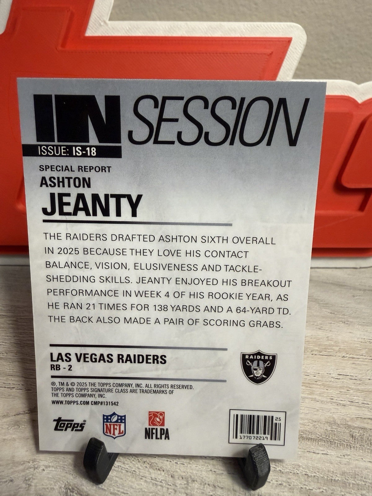 2025 Topps Signature Class In Session Ashton Jeanty Rookie #IS-18 Raiders (RC)1
