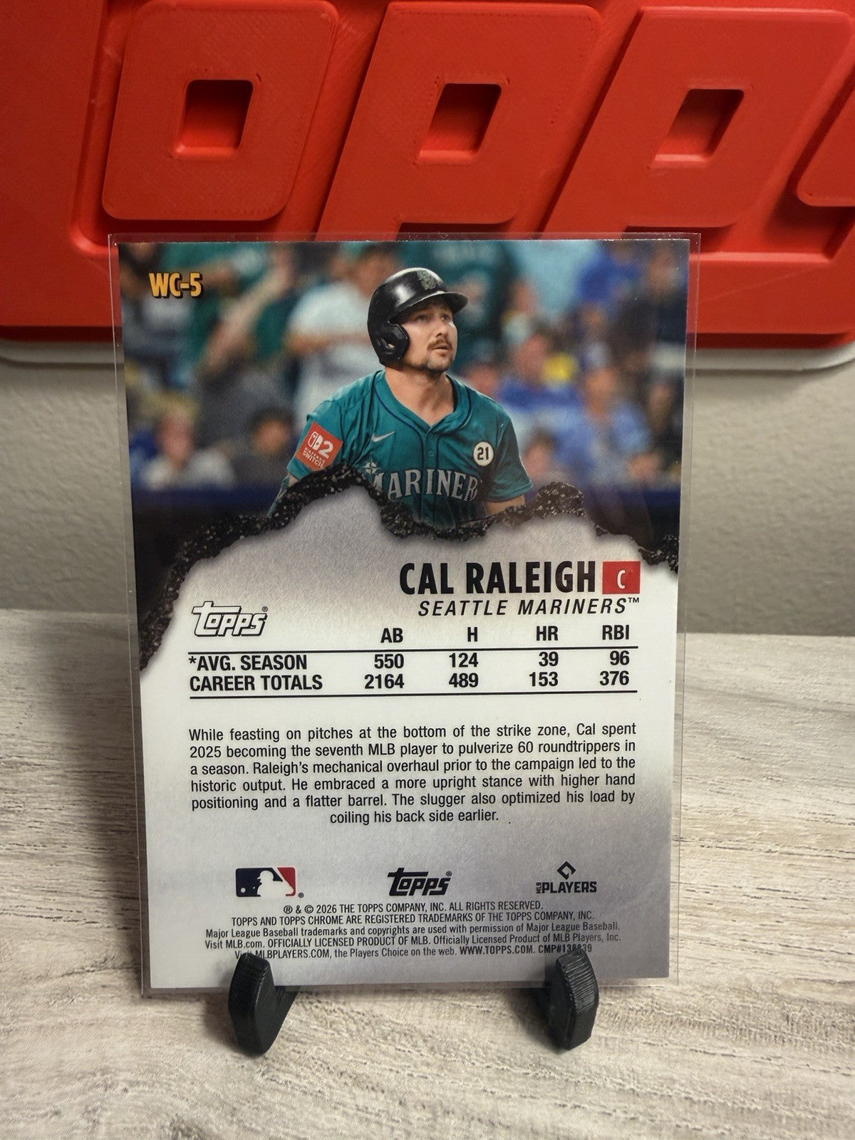 2026 Topps Chrome Baseball Wrecking Crew WC-5 Cal Raleigh, Seattle Mariners1