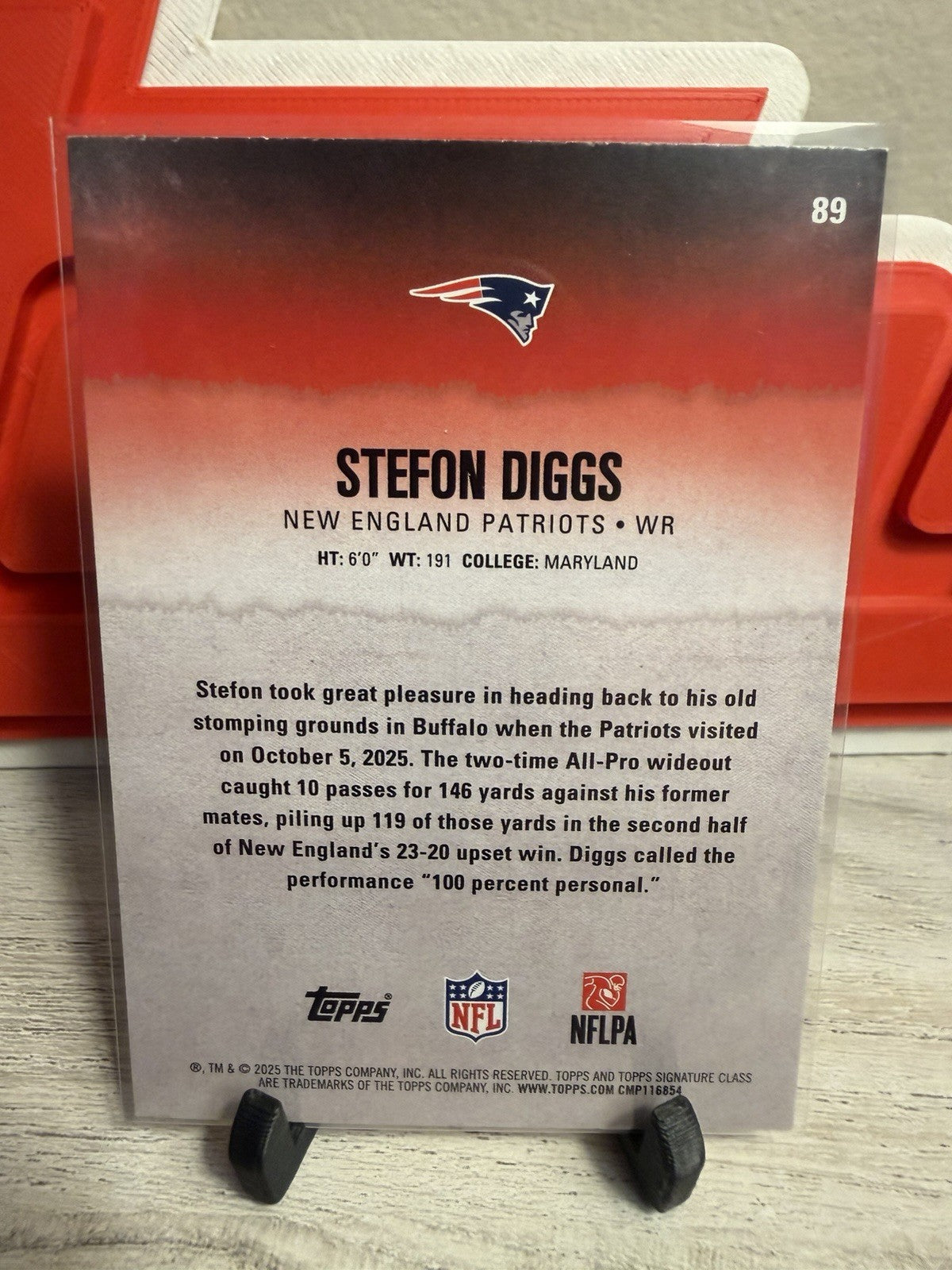 Topps 2025 Signature Class Stefon Diggs Green Round 5 Pick 10 #89 /150 Patriots1