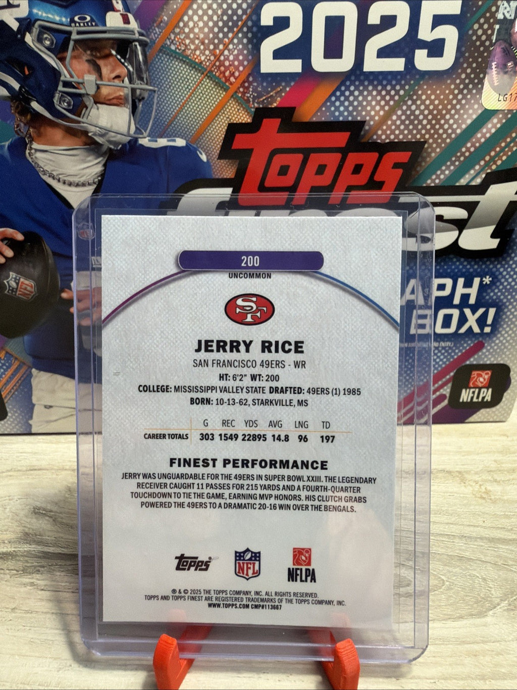 Topps Finest 2025 Jerry Rice Finest Performance Refractor Uncommon #200 49ers1