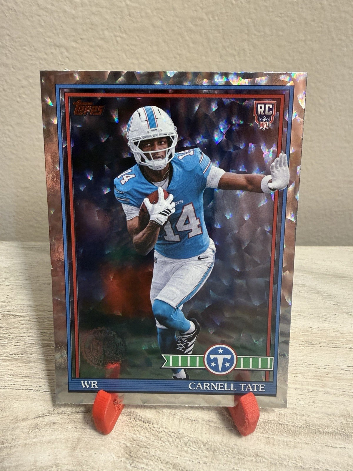 Topps 2026 Carnell Tate Tennessee Titans Rookie RC 91TR-18 Crackle Foil0