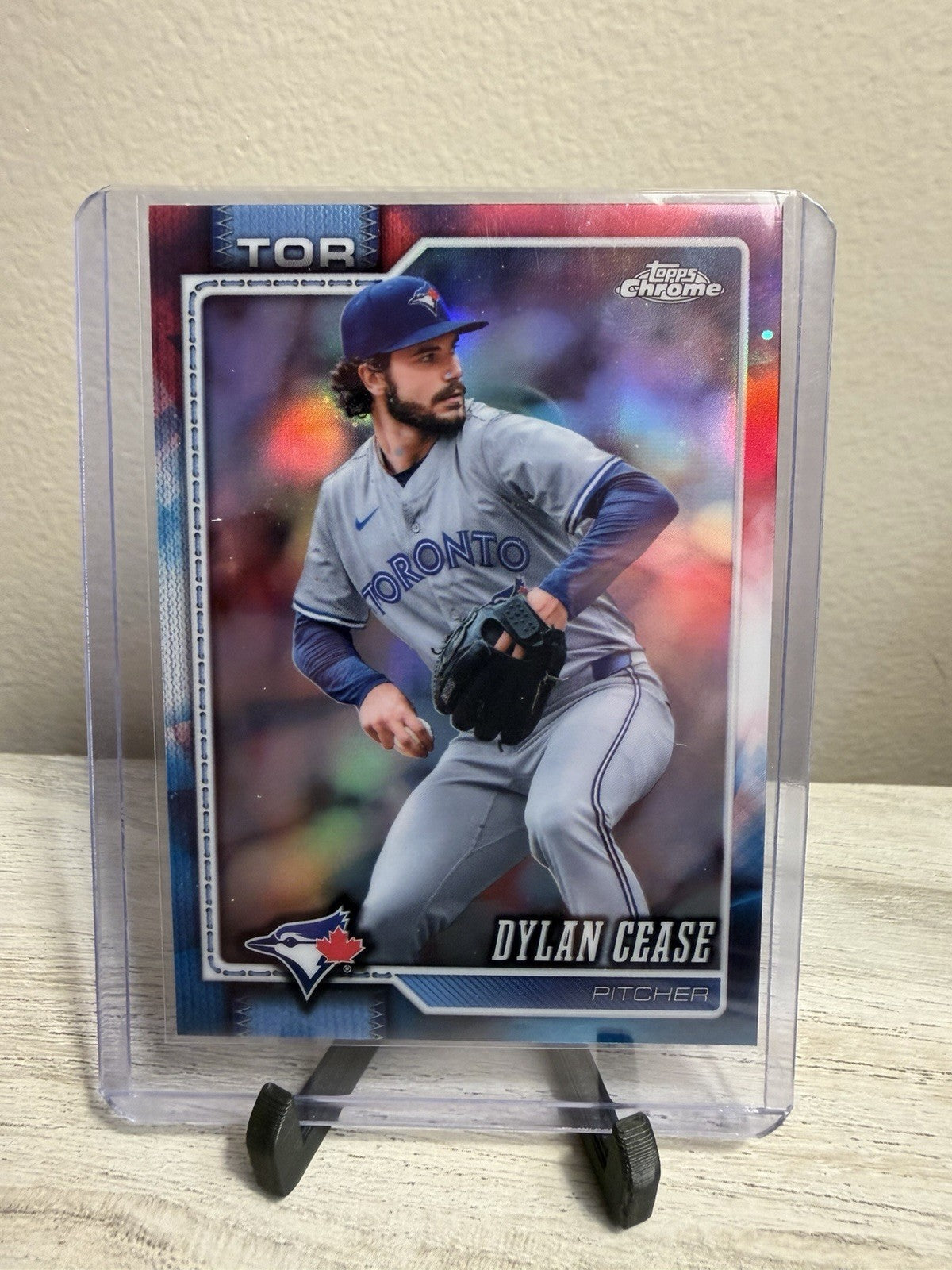 2026 Topps Chrome Dylan Cease Red White Blue Refractor #208 Toronto Blue Jays0