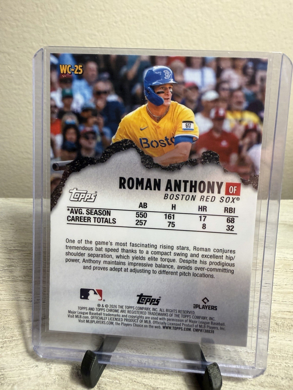 2026 Topps Chrome Wrecking Crew Roman Anthony RC #WC-25 Boston Red Sox Free Ship1