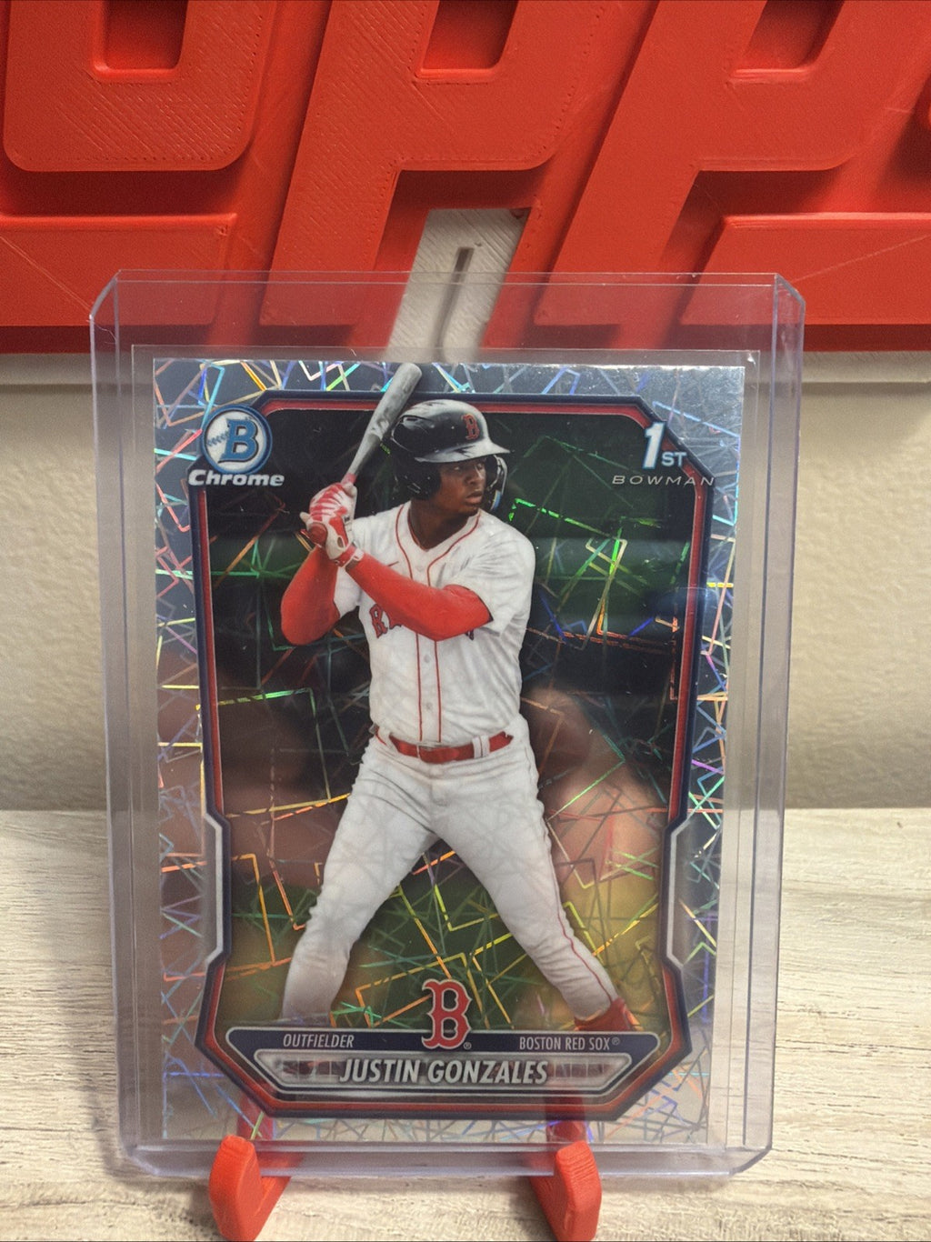 2026 Bowman Chrome 1st Bowman Justin Gonzales Lazer Refractor #BCP-141 Red Sox 0