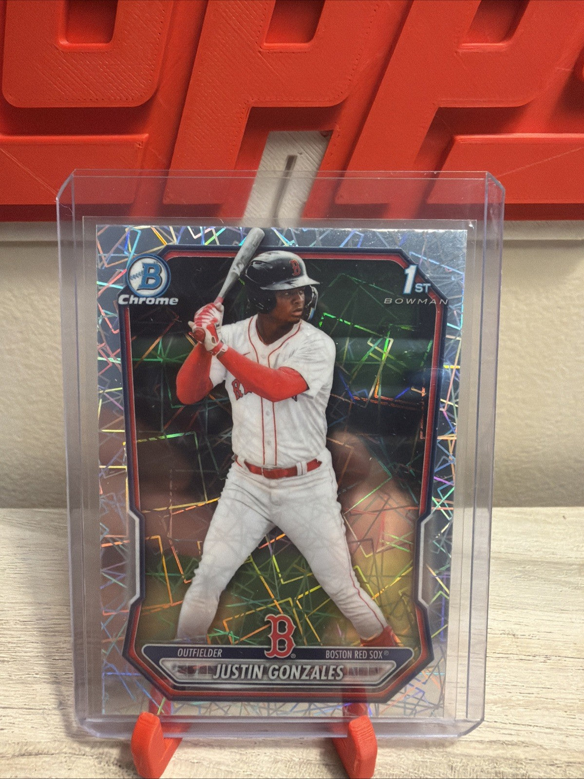 2026 Bowman Chrome 1st Bowman Justin Gonzales Lazer Refractor #BCP-141 Red Sox 0