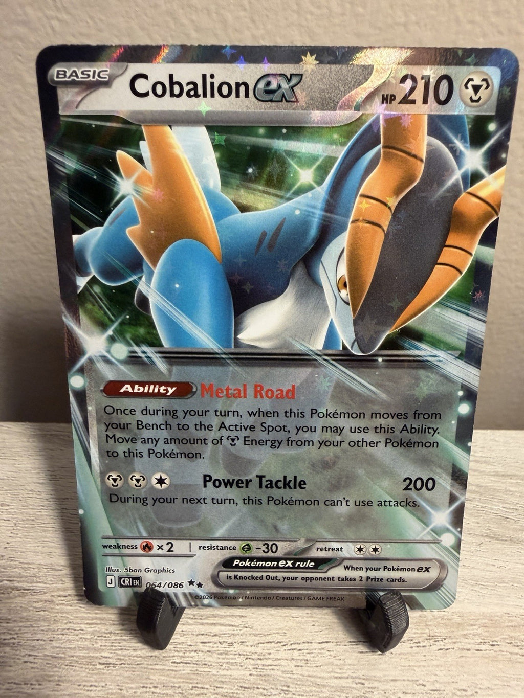 Cobalion ex 064/086 Crown Zenith Holo Rare English 210HP 20230