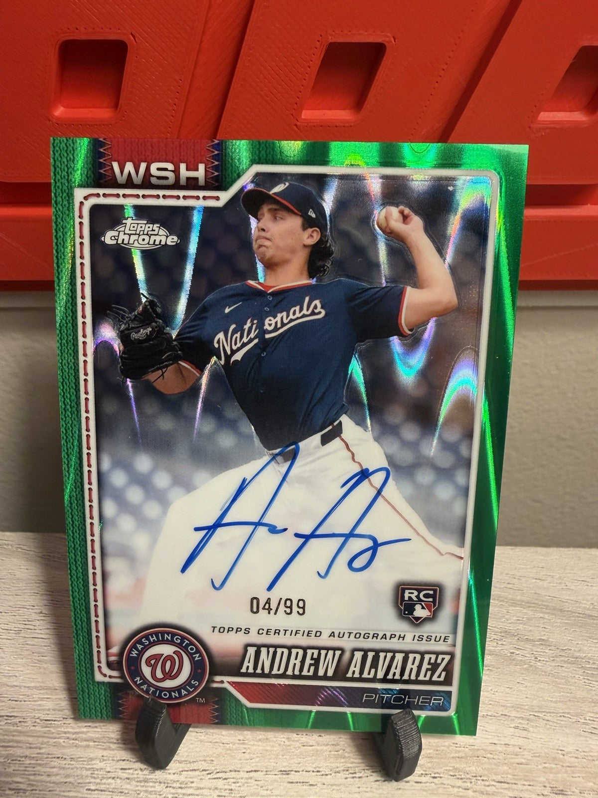Topps 2026 Topps Chrome Andrew Alvarez RA-AA Rookie On Card Auto Green 04/990
