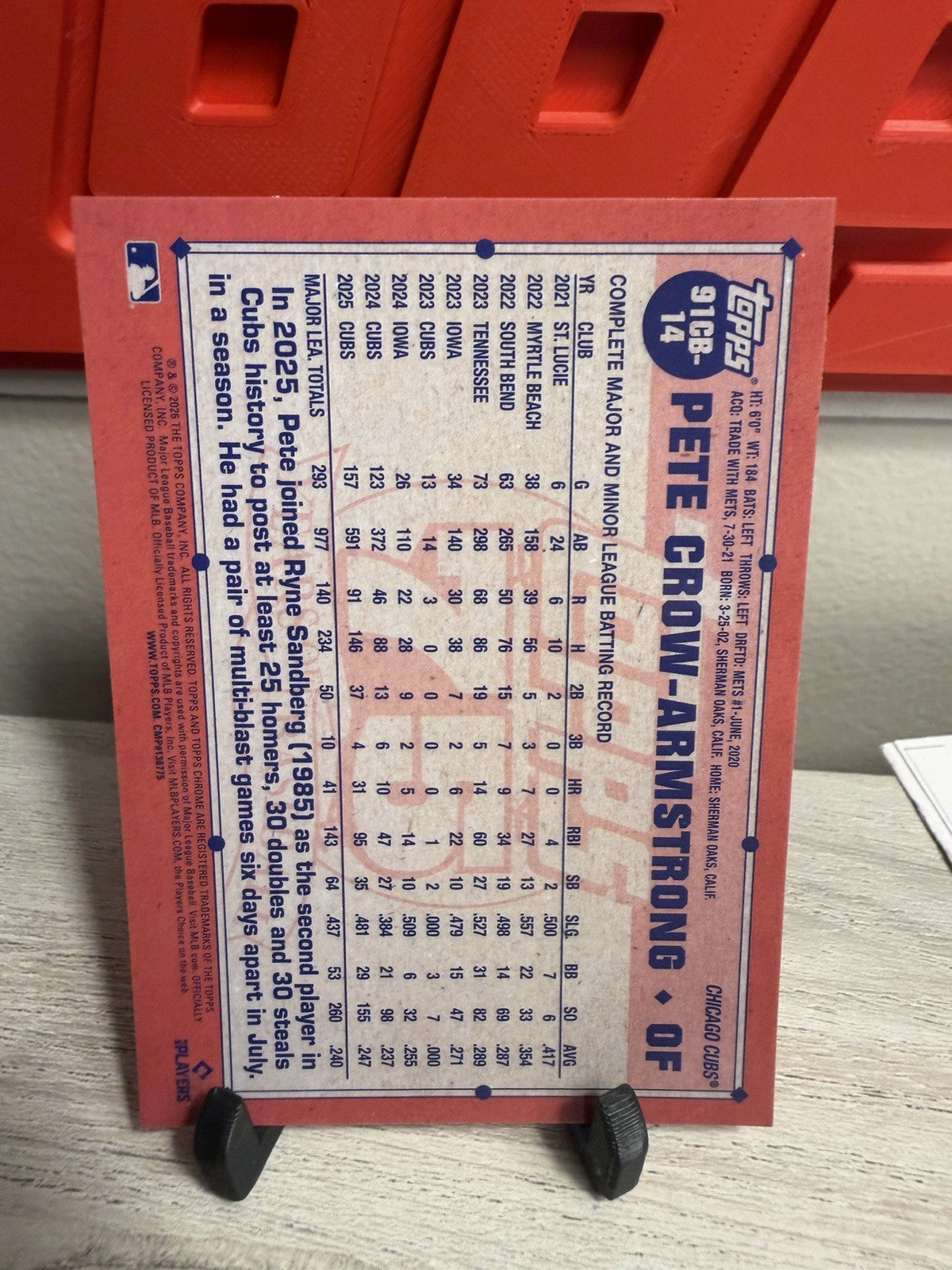 Topps Chrome 2026 Pete Crow-Armstrong 75 Years of Baseball #91CB-14 Refractor1