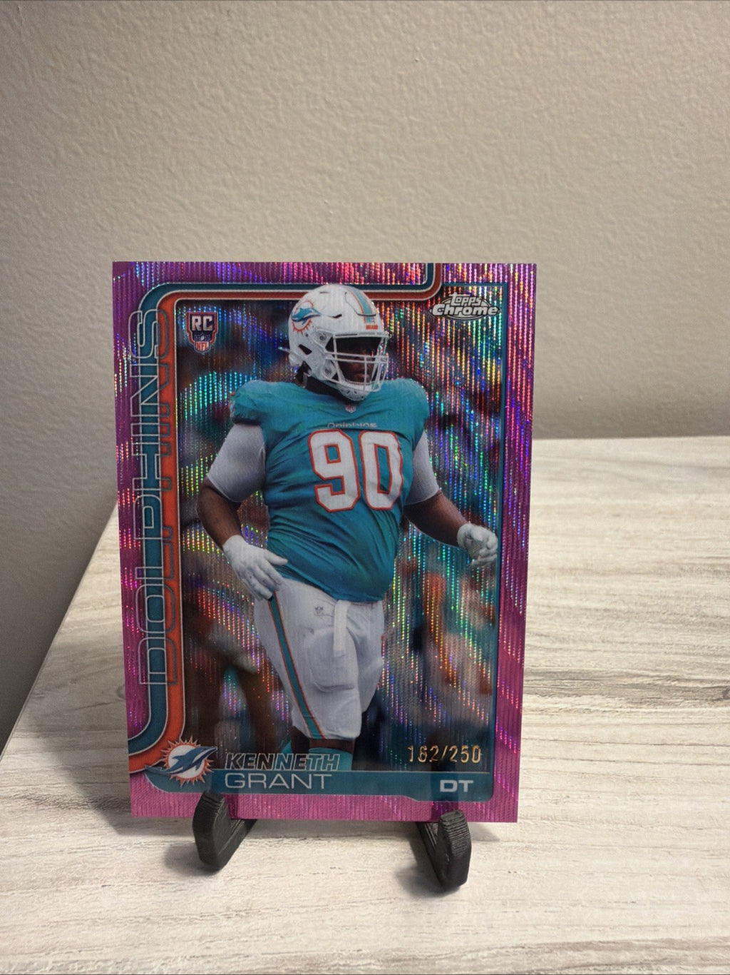2025 Topps Chrome #362 Kenneth Grant Pink Wave Refractor #/2500