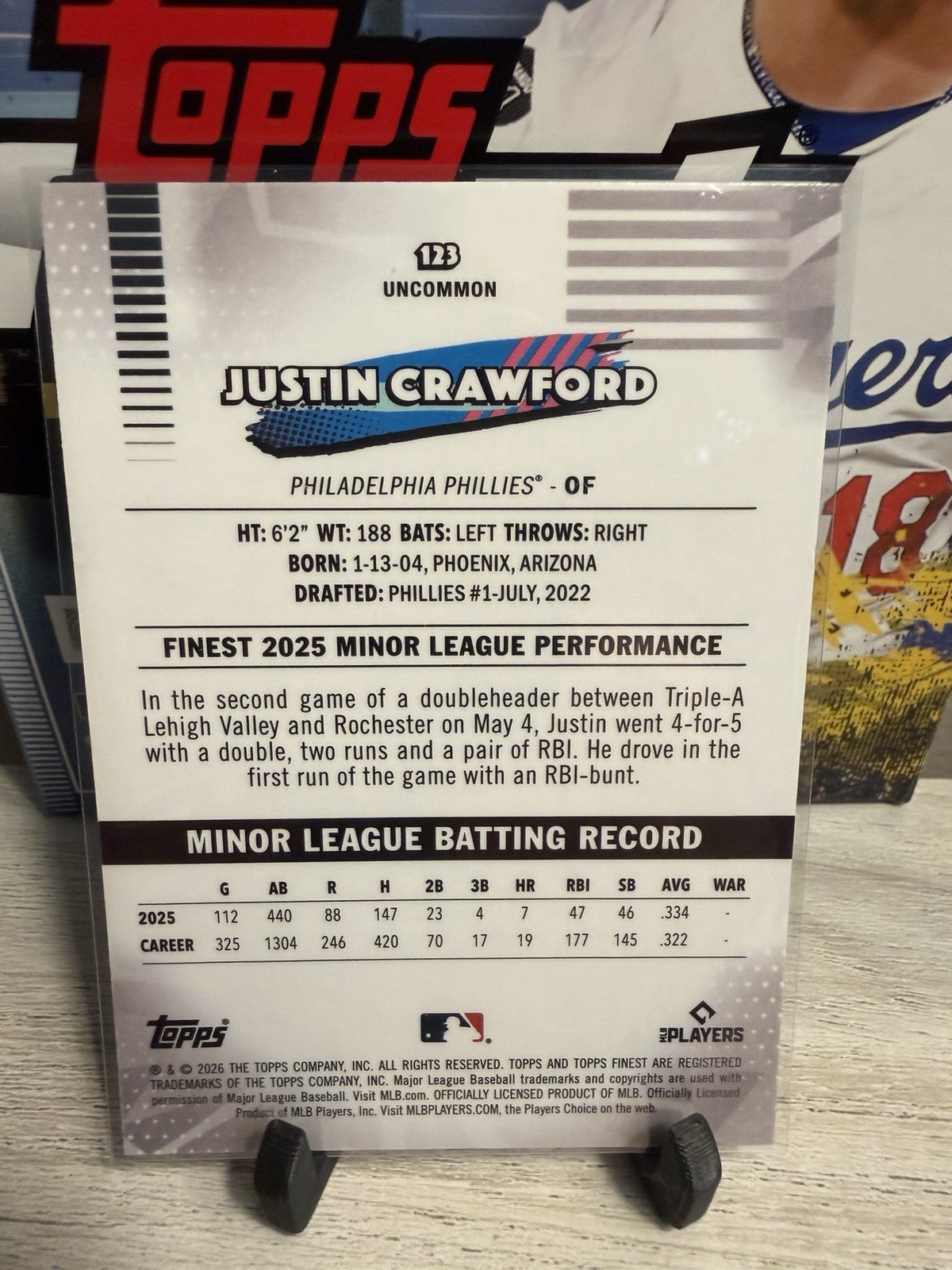 2026 Topps Finest Baseball Justin Crawford Uncommon Mini Diamond Refractor #1231
