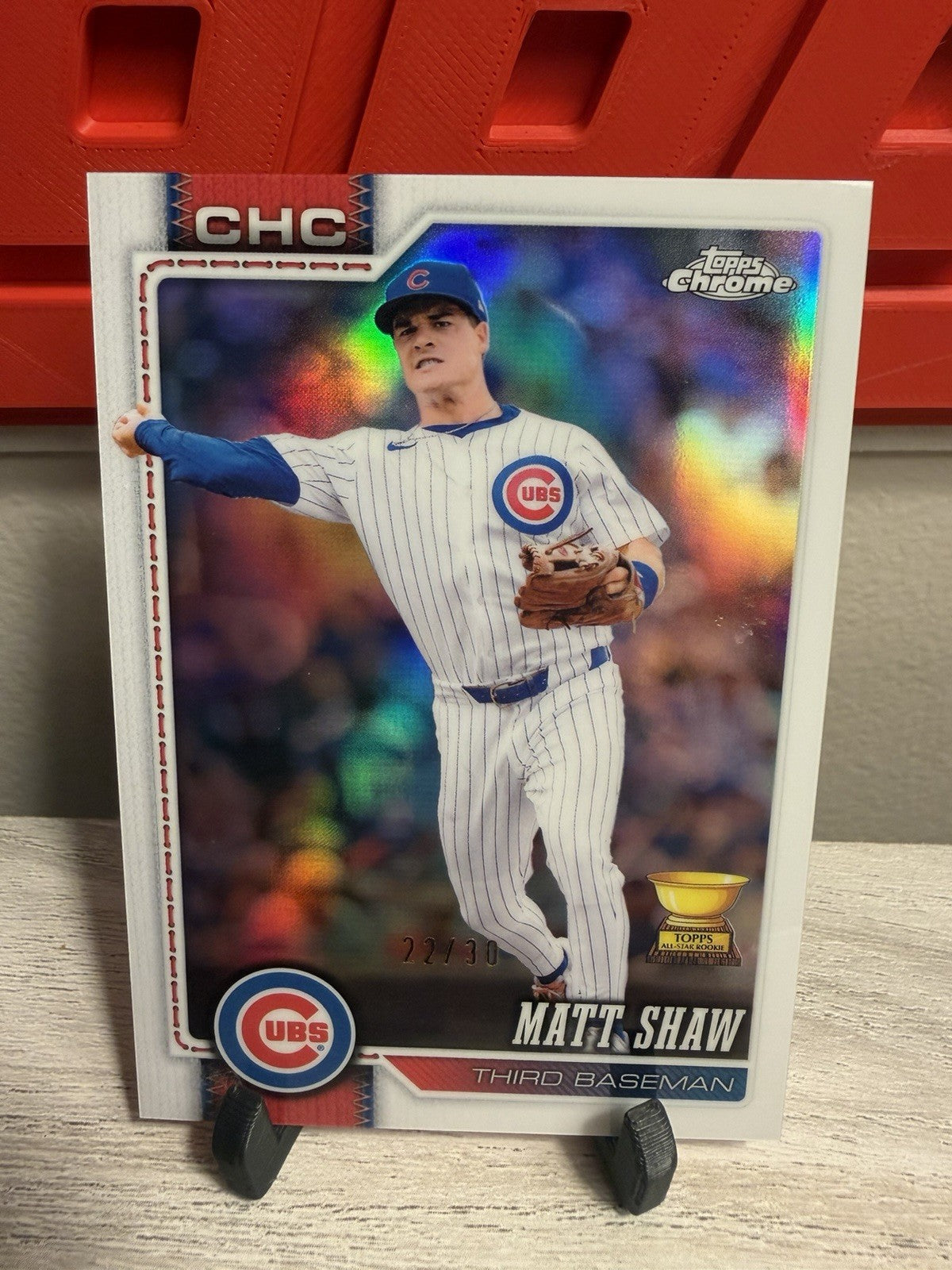 2026 Topps Chrome Matt Shaw White Refractor Gold Cup /300