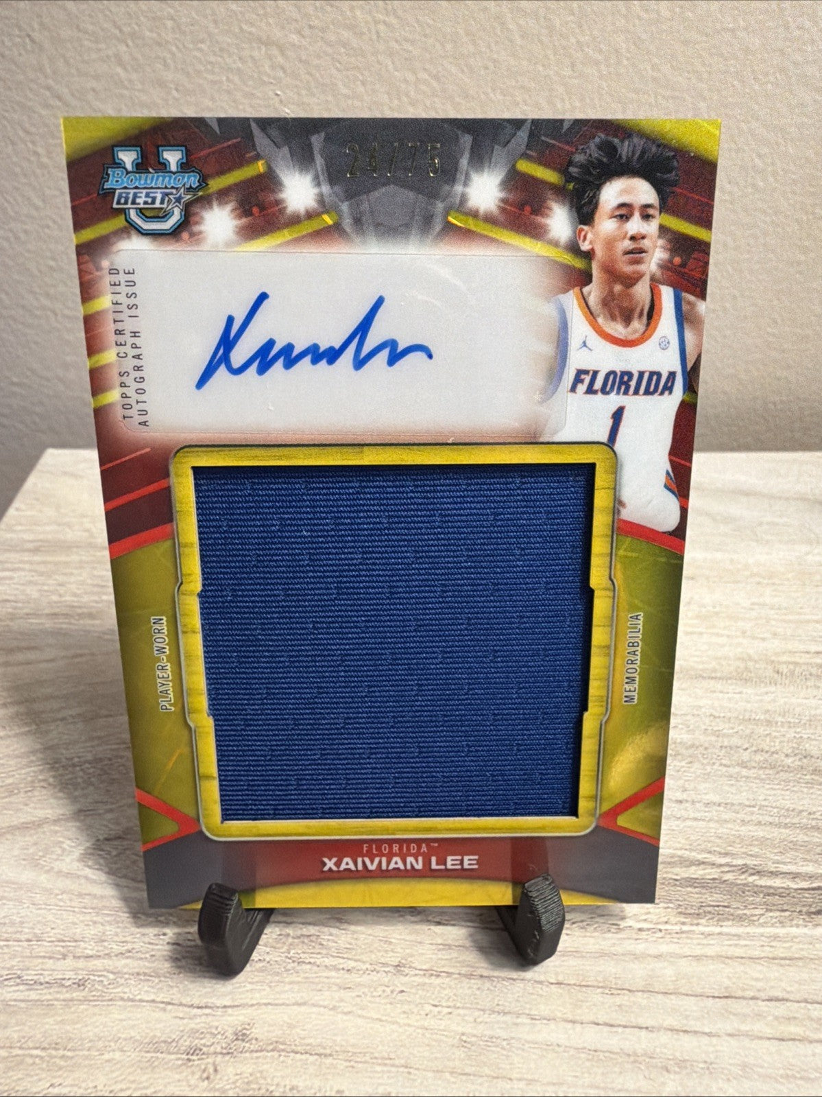 Xaivian Lee #/75 Rookie Patch Auto Yellow Lazer #PJR-XL  Florida Gators0