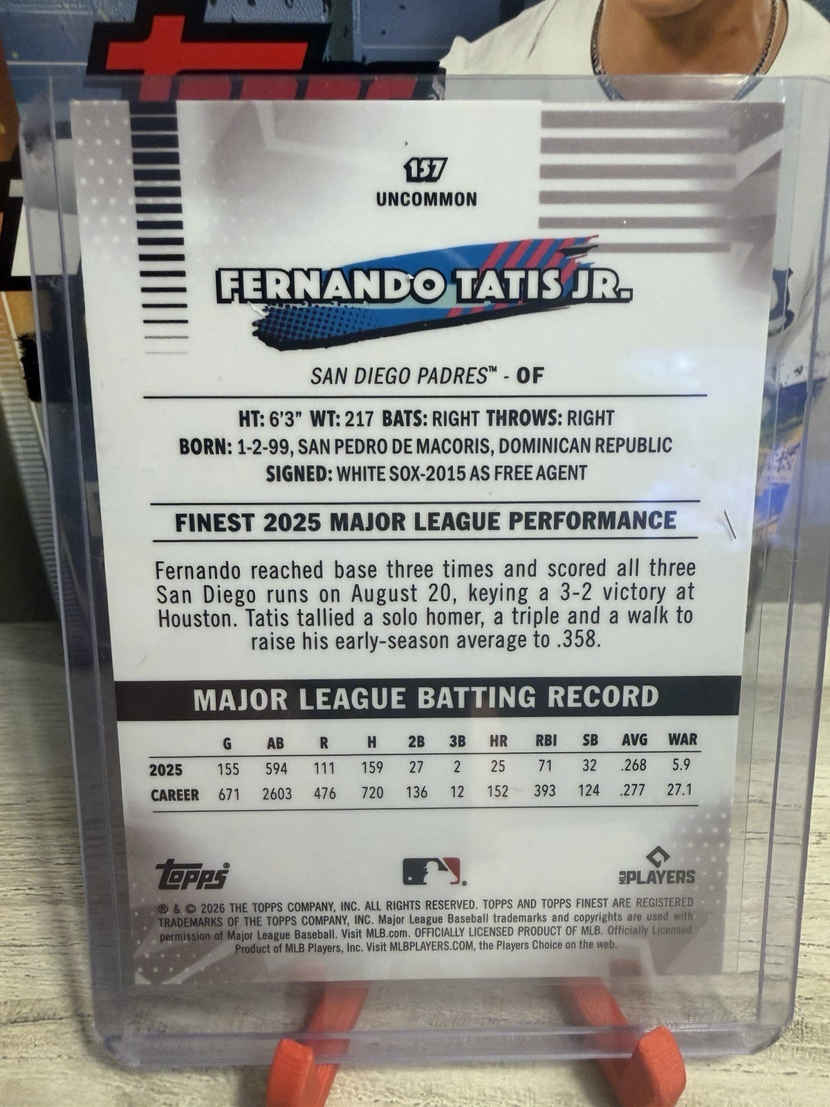 2026 Topps Finest-Fernando Tatis Jr. Uncommon #1571
