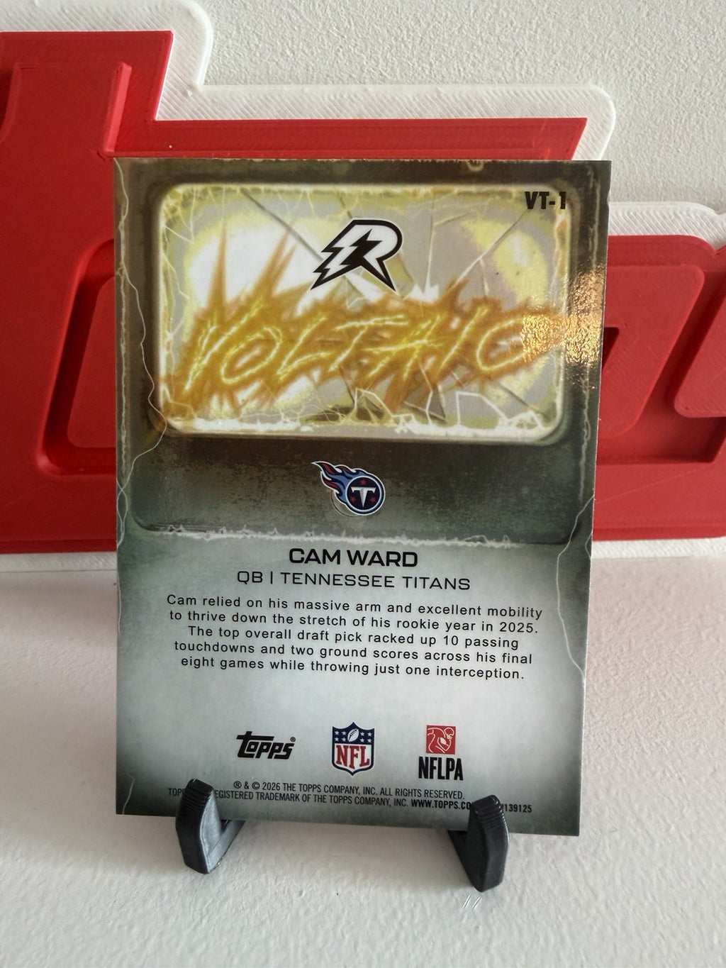 Topps 2025 Voltaic VT-1 Cam Ward Rookie Insert Card Tennessee Titans1