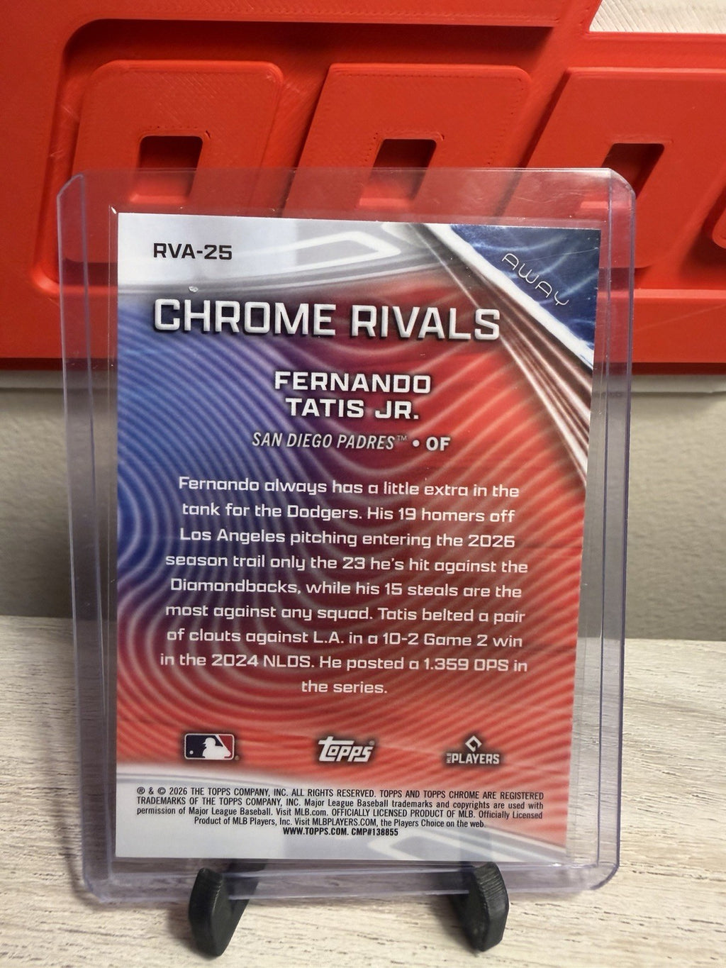 2026 Topps Chrome Fernando Tatis Jr. Rivals Away Refractor1
