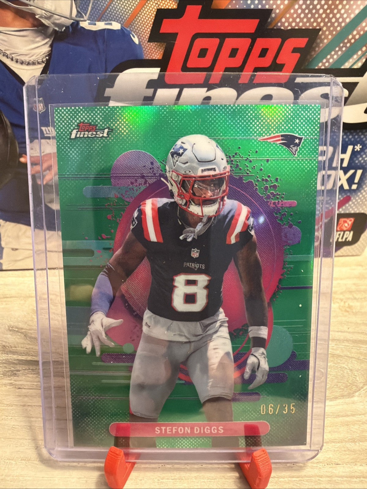 Stefon Diggs 2025 Topps Finest Uncommon Green Refractor Patriots /350