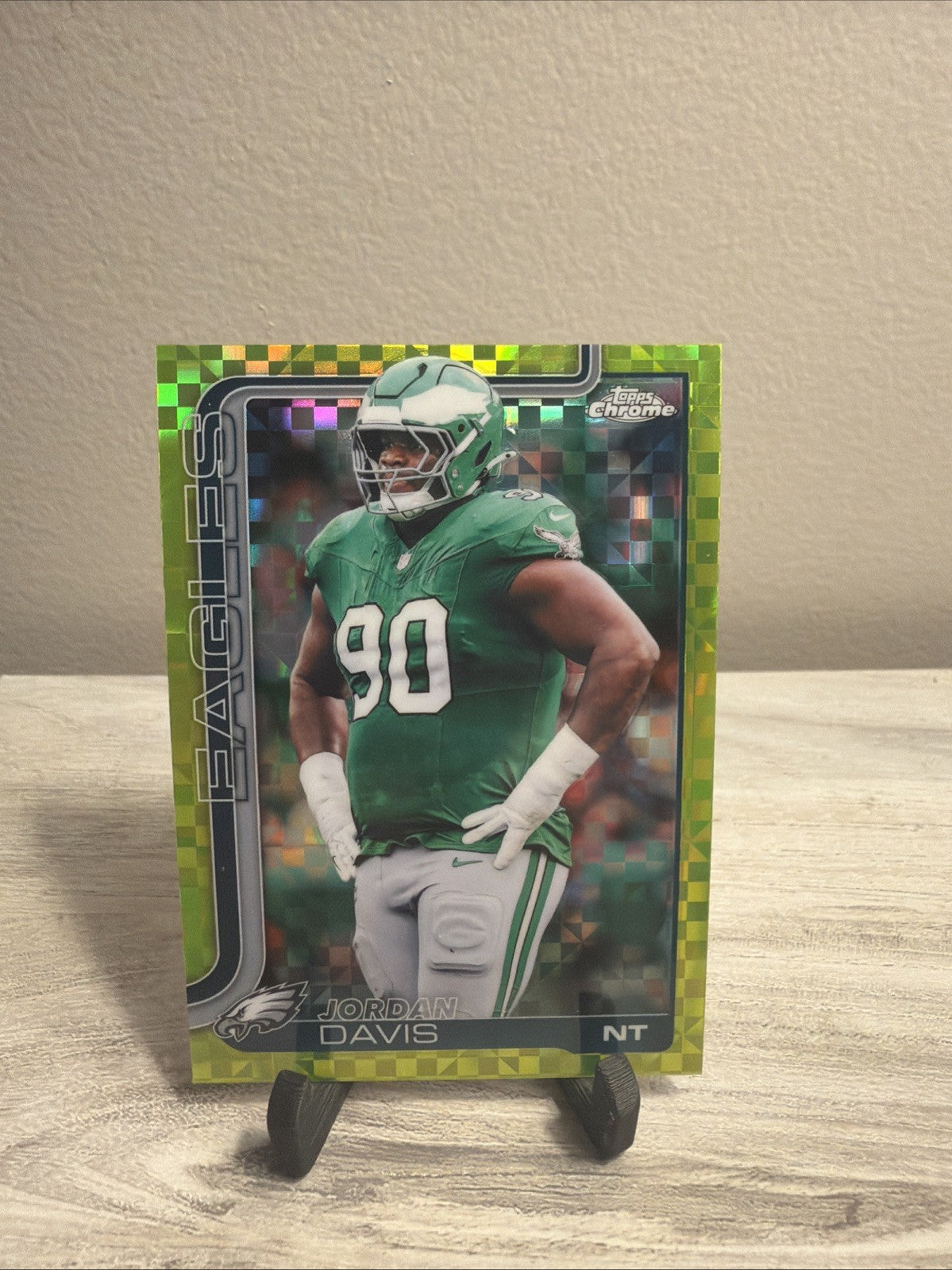 2025 Topps Chrome Jordan Davis Lime Green Xfractor #249 Eagles Football0