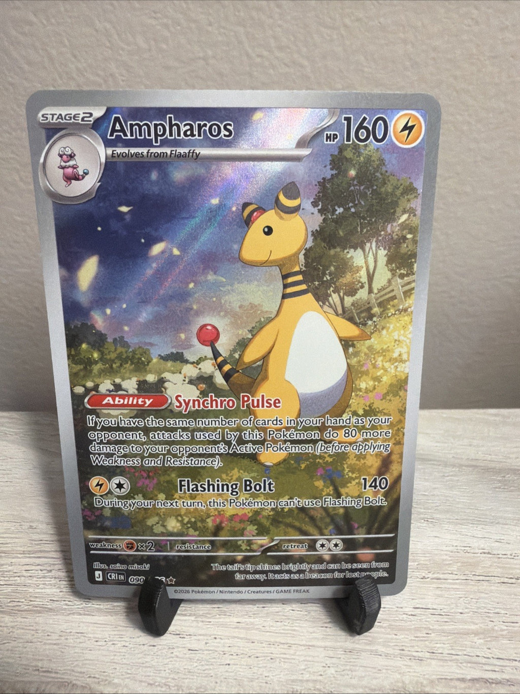 Ampharos 090/086 Illustration Rare Pokémon TCG: Chaos Rising - English0