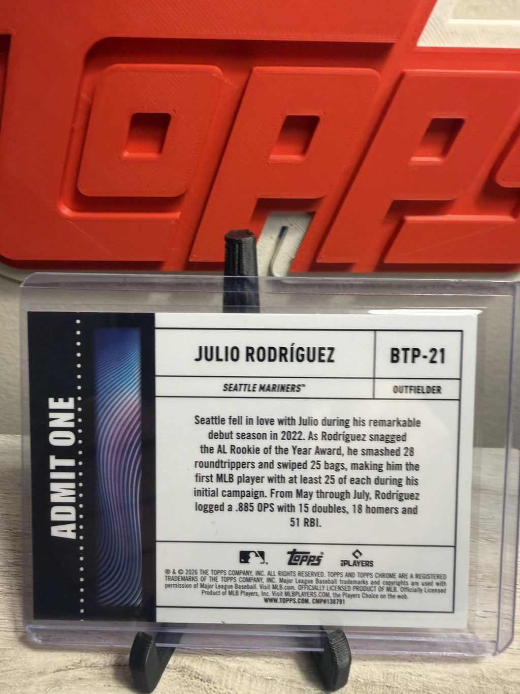 2026 Topps Chrome Julio Rodriguez Refractor Mariners Big Ticket Players #BTP-211