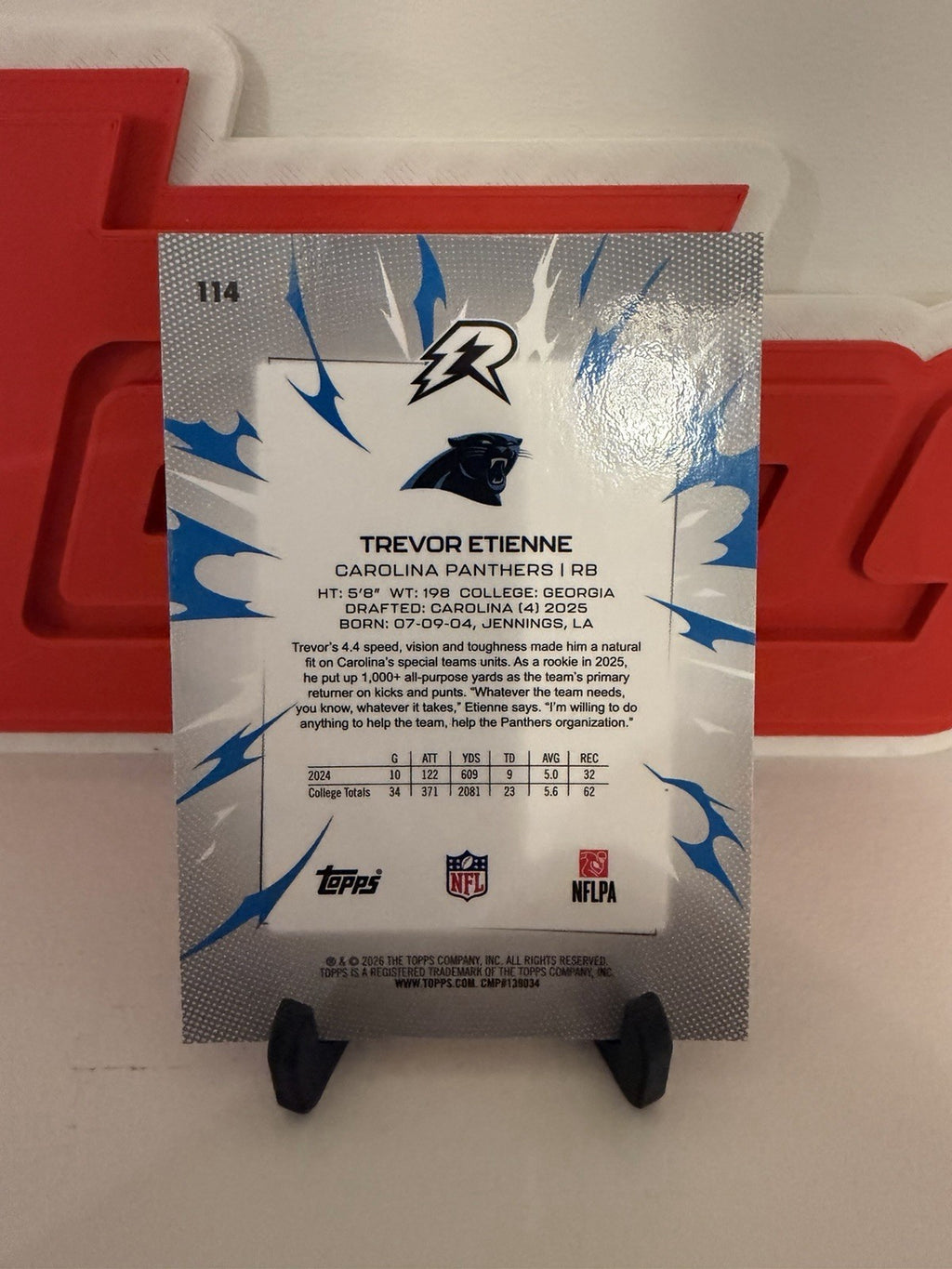 2025 Topps Resurgence - Aqua Surge Refractor Trevor Etienne /250 RC Panthers1