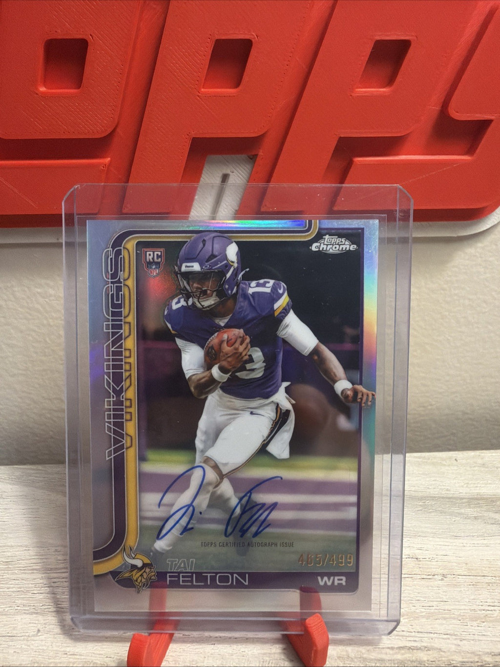 TAI FELTON 2025 TOPPS CHROME REFRACTOR ROOKIE AUTO /499 #RA-TF 0