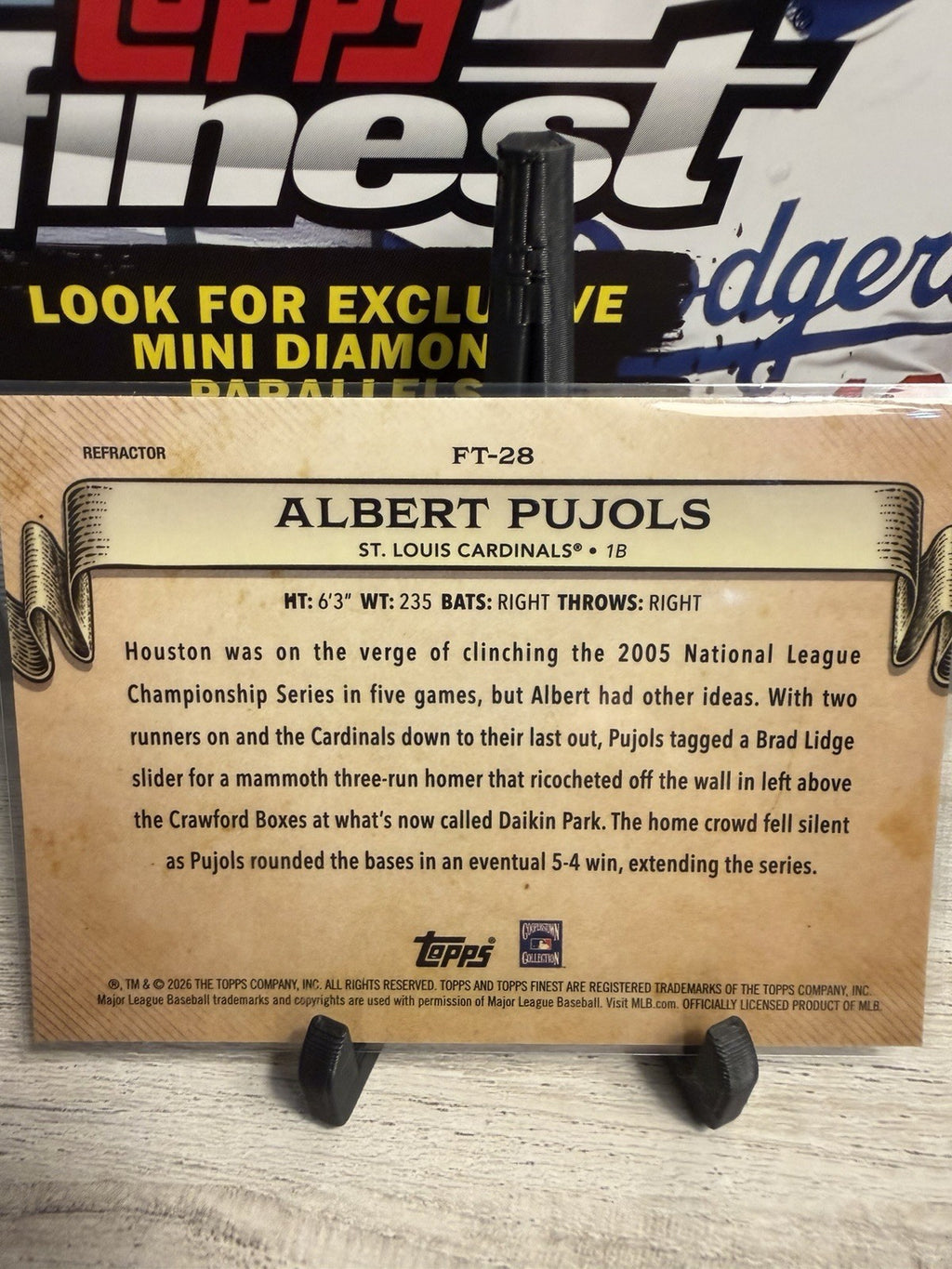 2026 Topps Finest Albert Pujols Finest Timelines Refractor #FT-281