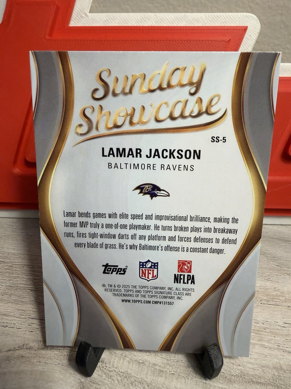 2025 Topps Signature Class- Lamar Jackson #SS-5 Sunday Showcase Insert1