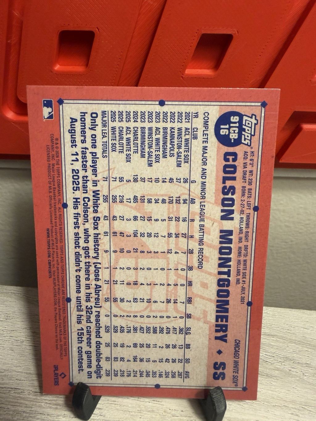 2026 Topps Chrome Colson Montgomery RC 1991 Topps #91CB-16 White Sox1