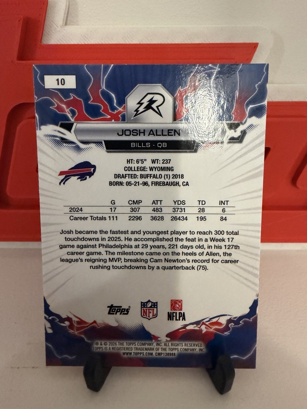Topps Resurgence 2025 Josh Allen Blue/Pink Shock Lazer Buffalo Bills #10 NFL1