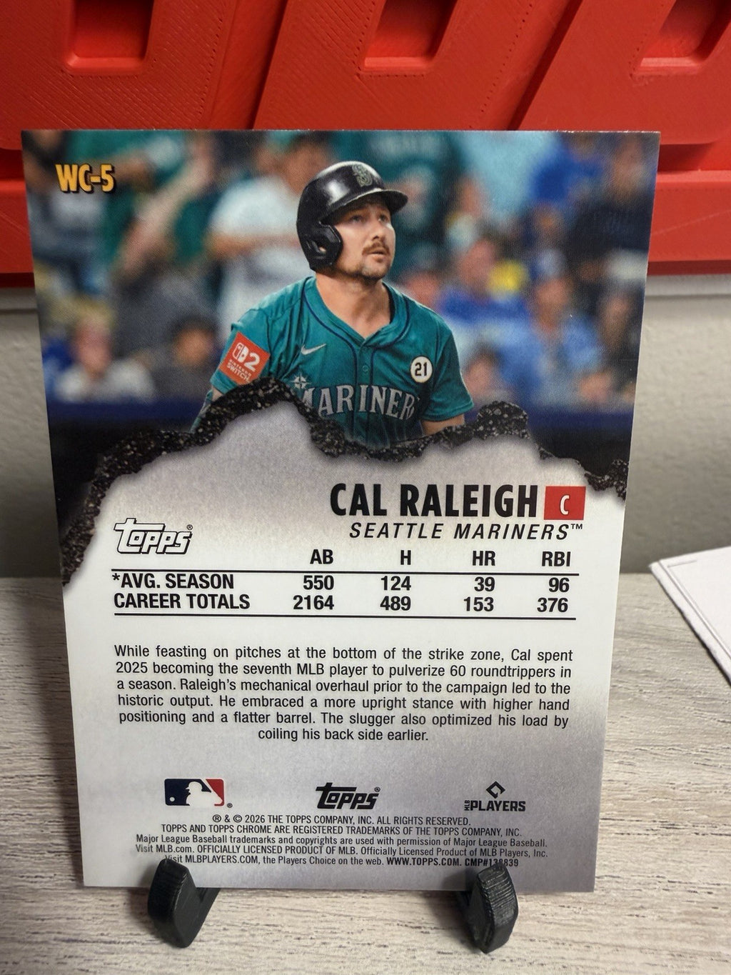 Topps 2026 Chrome Refractor Wrecking Crew Cal Raleigh Seattle Mariners #WC-51