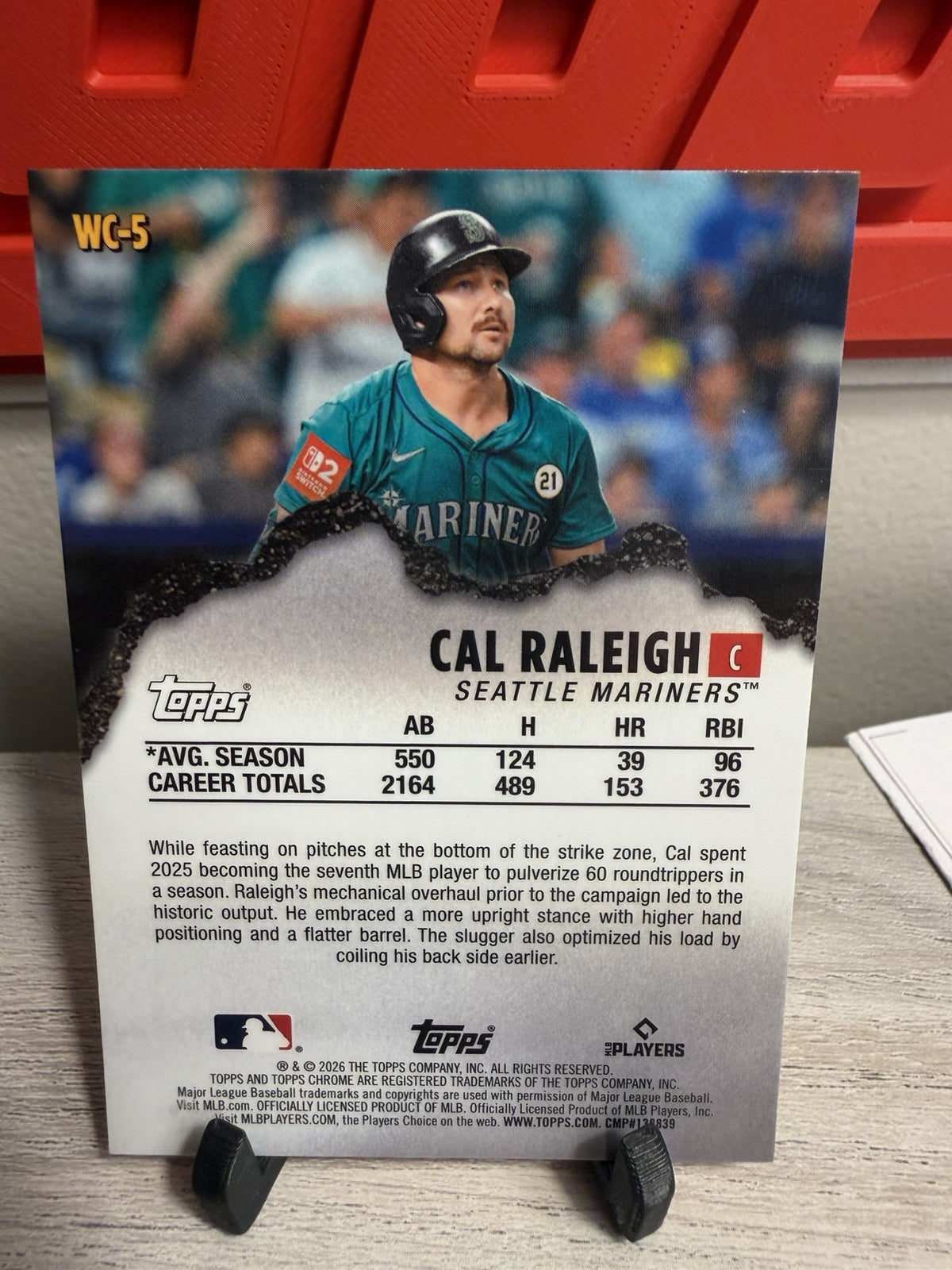 Topps 2026 Chrome Refractor Wrecking Crew Cal Raleigh Seattle Mariners #WC-51