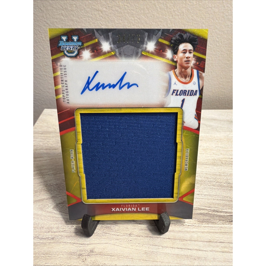 Xaivian Lee #/75 Rookie Patch Auto Yellow Lazer #PJR-XL Florida Gators