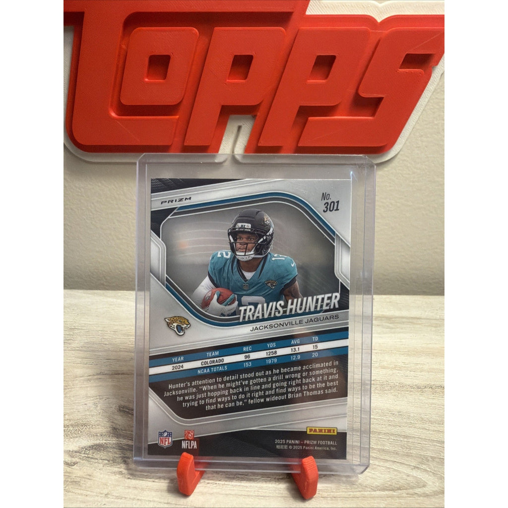 Panini 2025 Prizm Travis Hunter Rookie #301 Green Prizm Jacksonville Jaguars