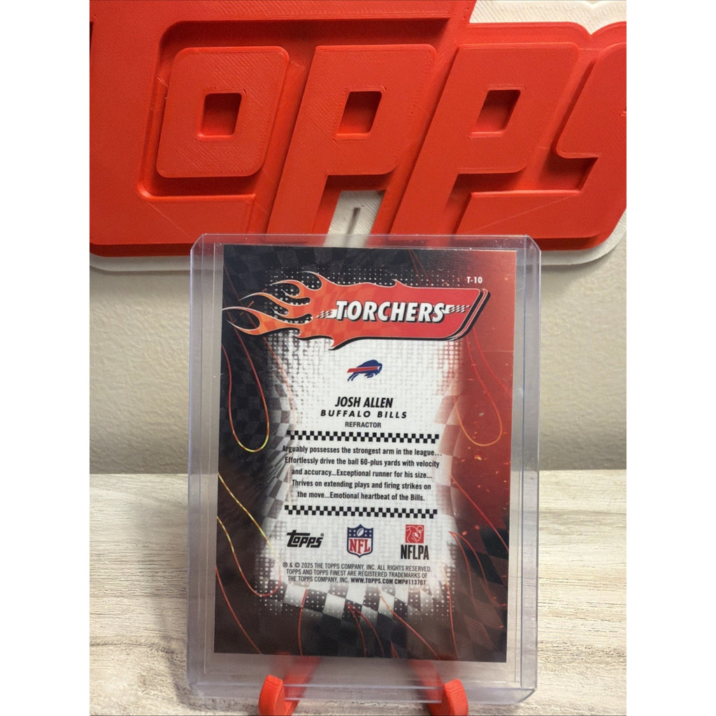 Topps 2025 Finest Josh Allen Torchers Refractor #T-10 Buffalo Bills